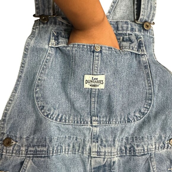 Vtg Lee Carpenter Denim Overalls Mens 32 Button Fly Workwear Classic Blue Jean - Picture 5 of 16